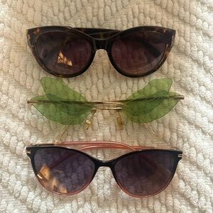 Women’s Sunglasses Set, Tortiseshell, Green fairy lenses